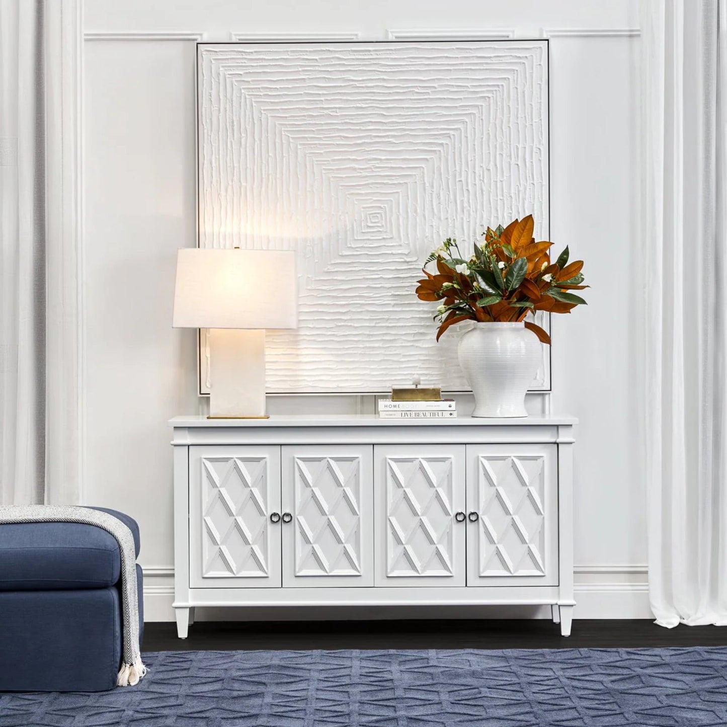 Plantation Hampton Buffet Table - White Buffet Table Cafe Lighting & Living