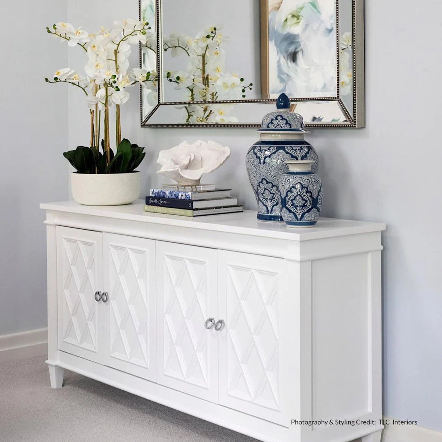 Plantation Hampton Buffet Table - White Buffet Table Cafe Lighting & Living