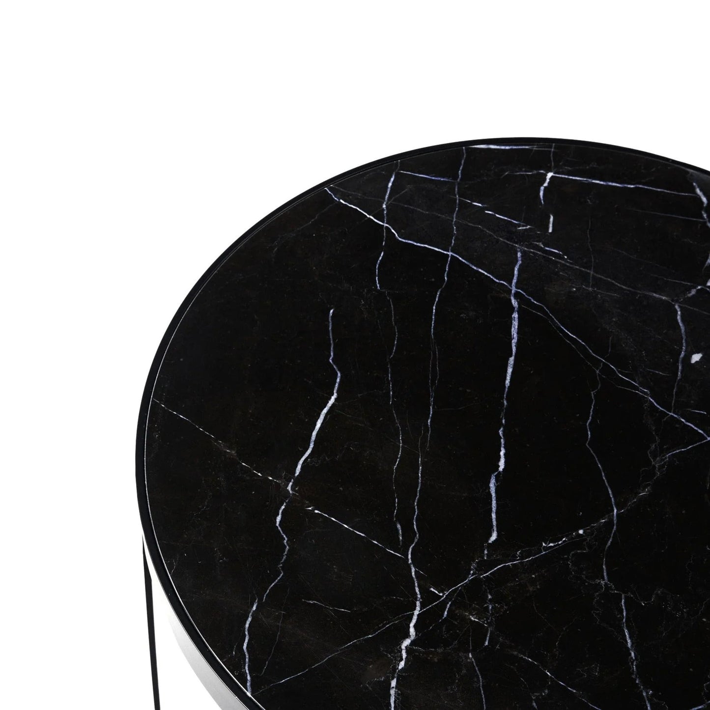 Princeton Marble Round Side Table - Black Side Table M+Co Living