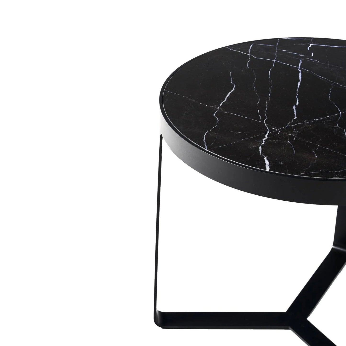 Princeton Marble Round Side Table - Black Side Table M+Co Living