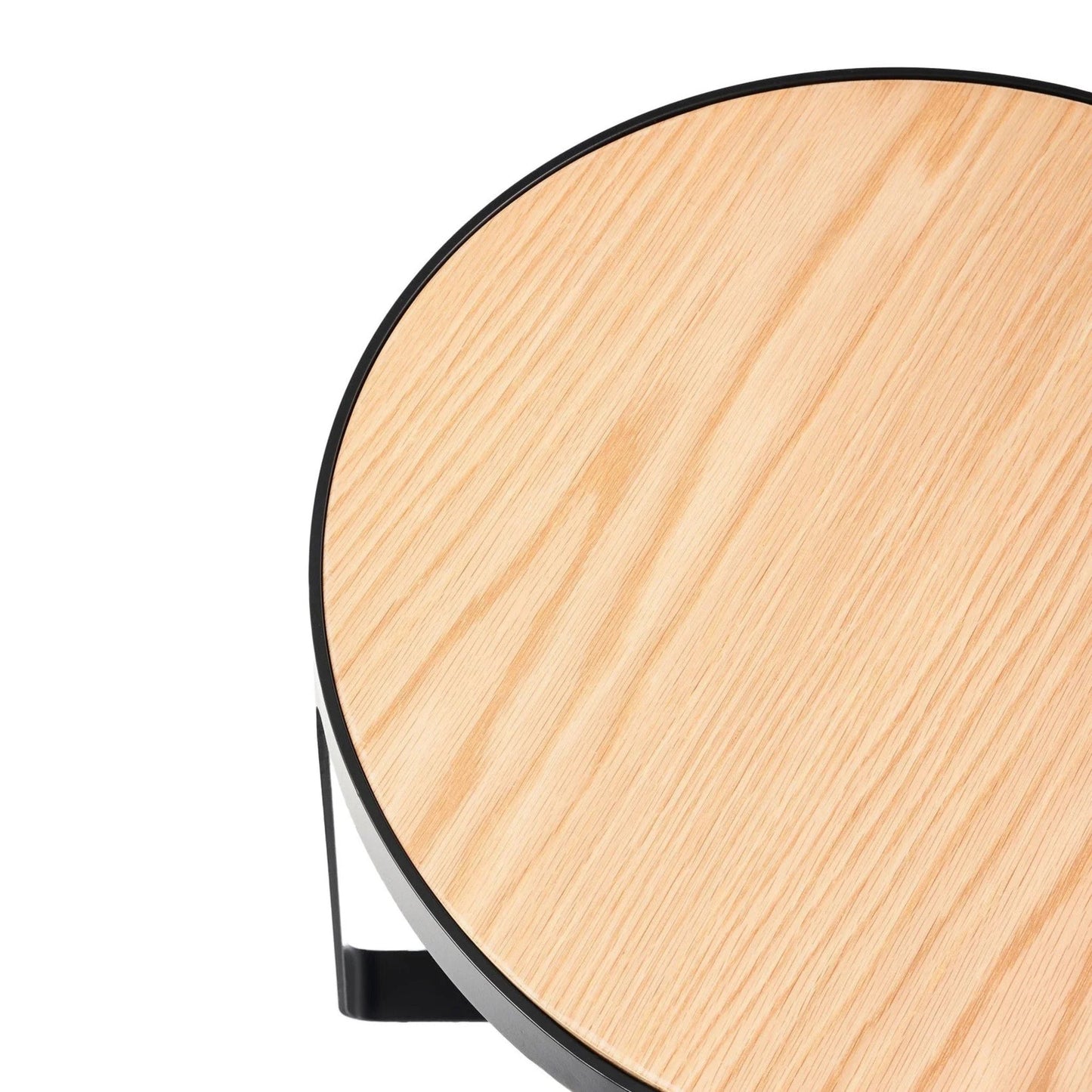 Princeton Oak Round Side Table - Oak & Black Side Table M+Co Living