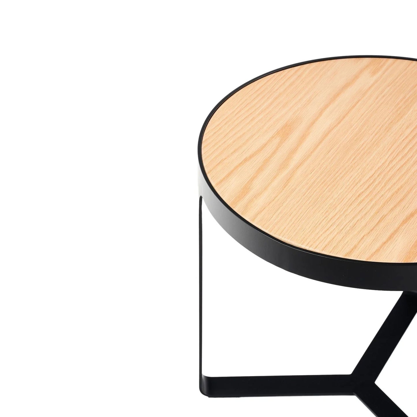 Princeton Oak Round Side Table - Oak & Black Side Table M+Co Living