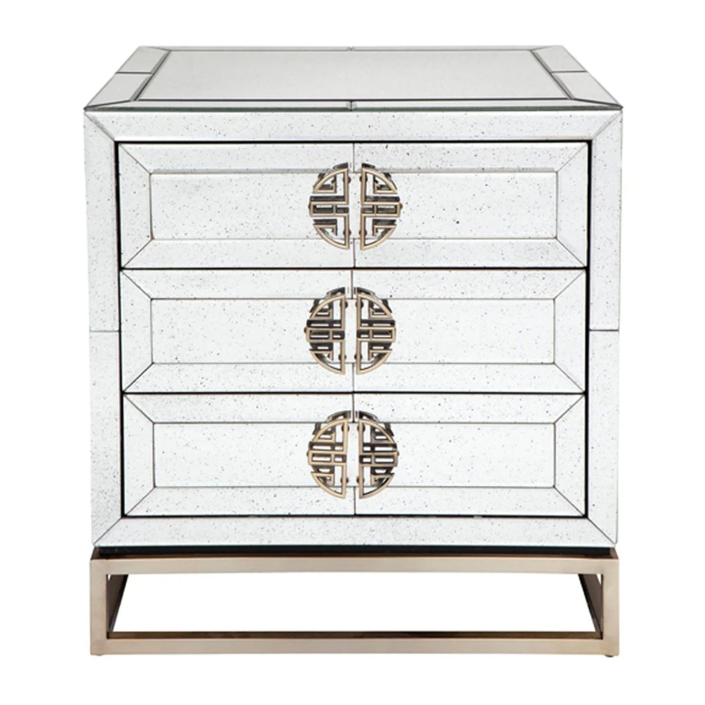 Rochester Mirrored Bedside Table - White Bedside Table Cafe Lighting & Living