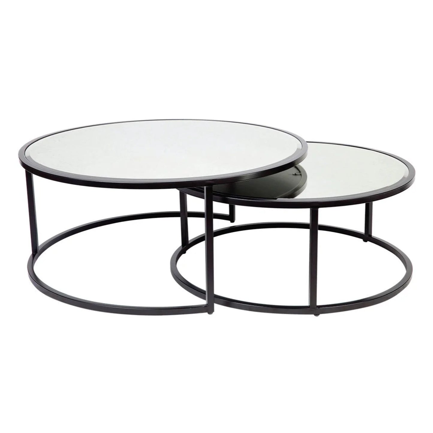 Serene Nesting Coffee Tables - Black Coffee Table Cafe Lighting & Living Black