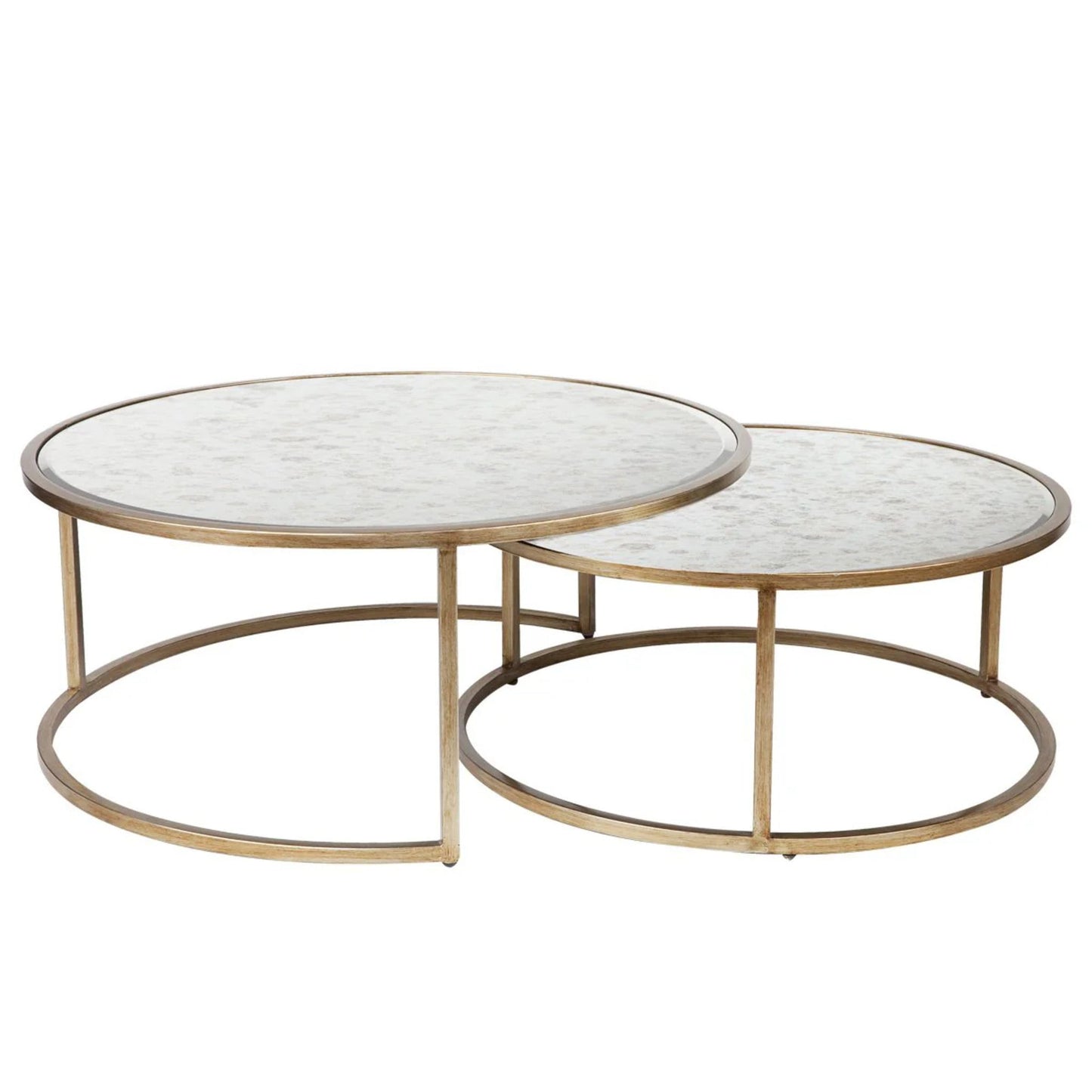 Serene Nesting Coffee Tables - Black Coffee Table Cafe Lighting & Living Antique Gold