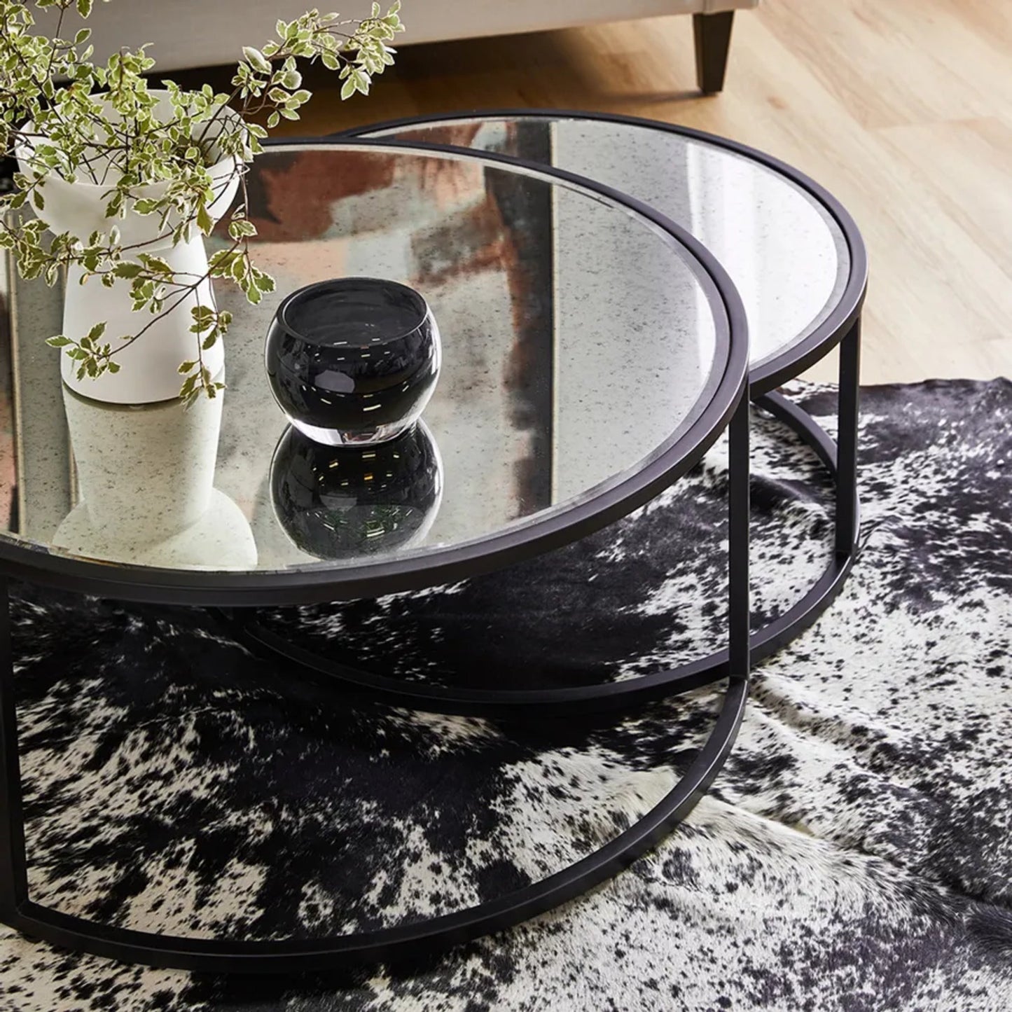 Serene Nesting Coffee Tables - Black Coffee Table Cafe Lighting & Living