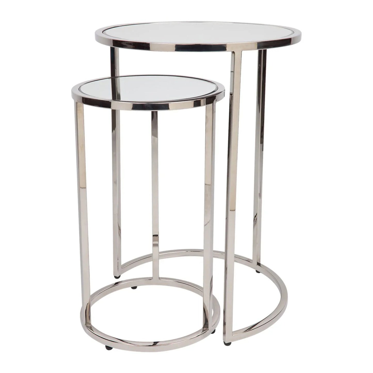 Serene Nesting Side Tables - Nickel Side Table Cafe Lighting & Living