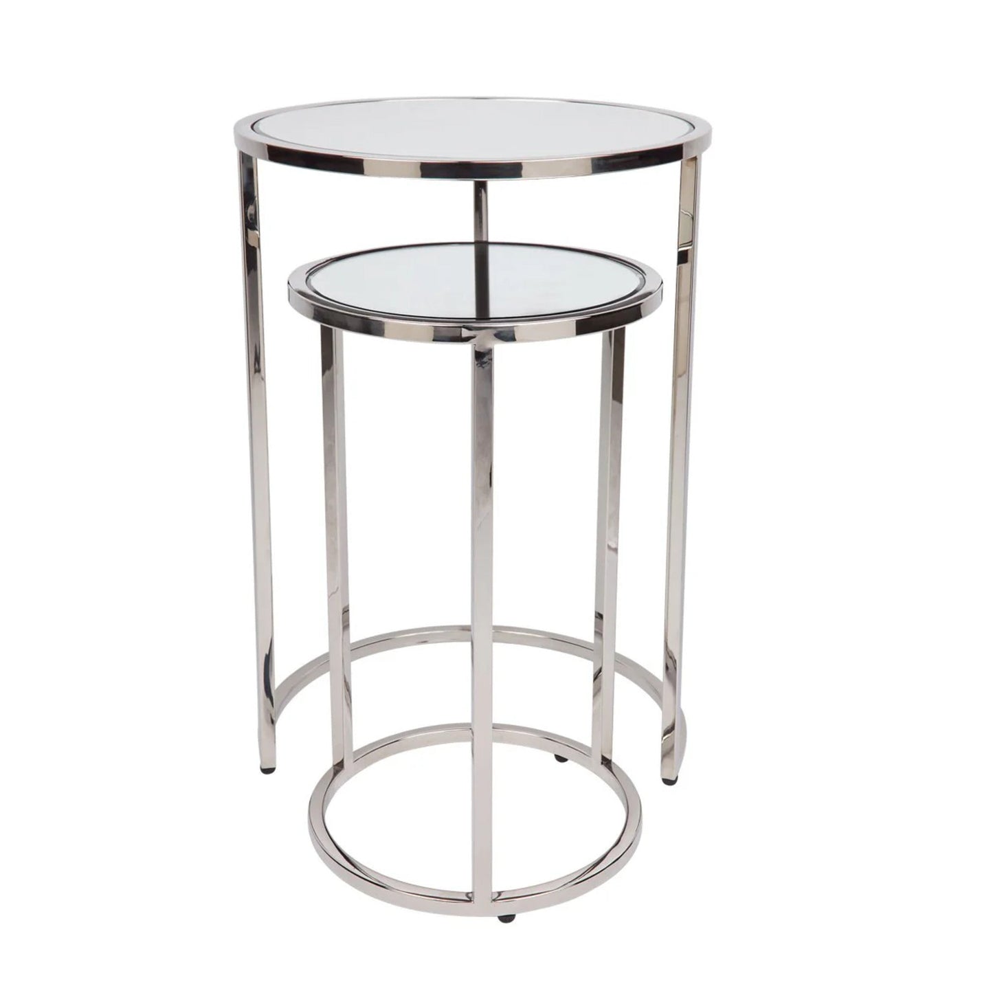 Serene Nesting Side Tables - Nickel Side Table Cafe Lighting & Living