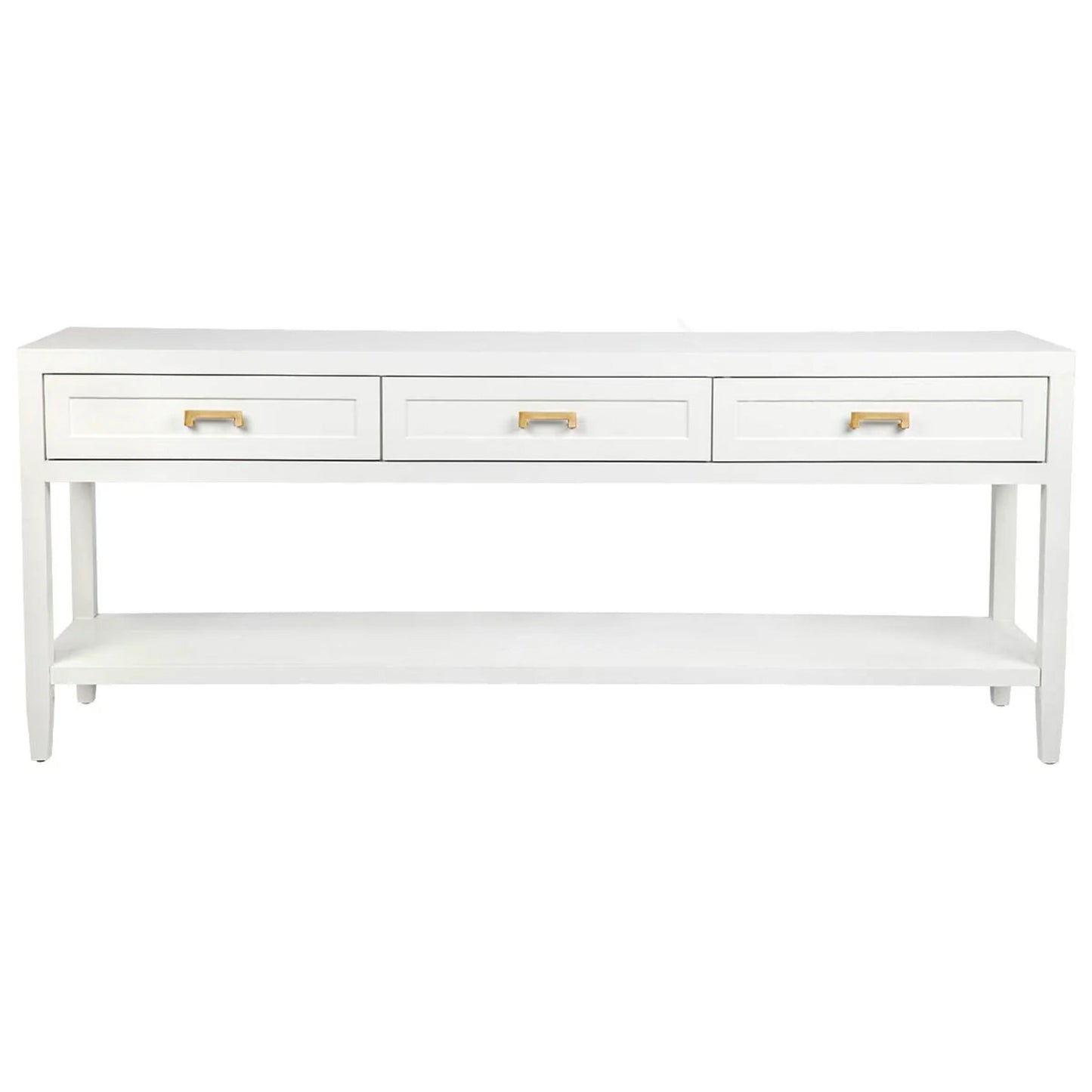 Soloman Large Three Drawer Open Console Table - Black Console Table Cafe Lighting & Living White