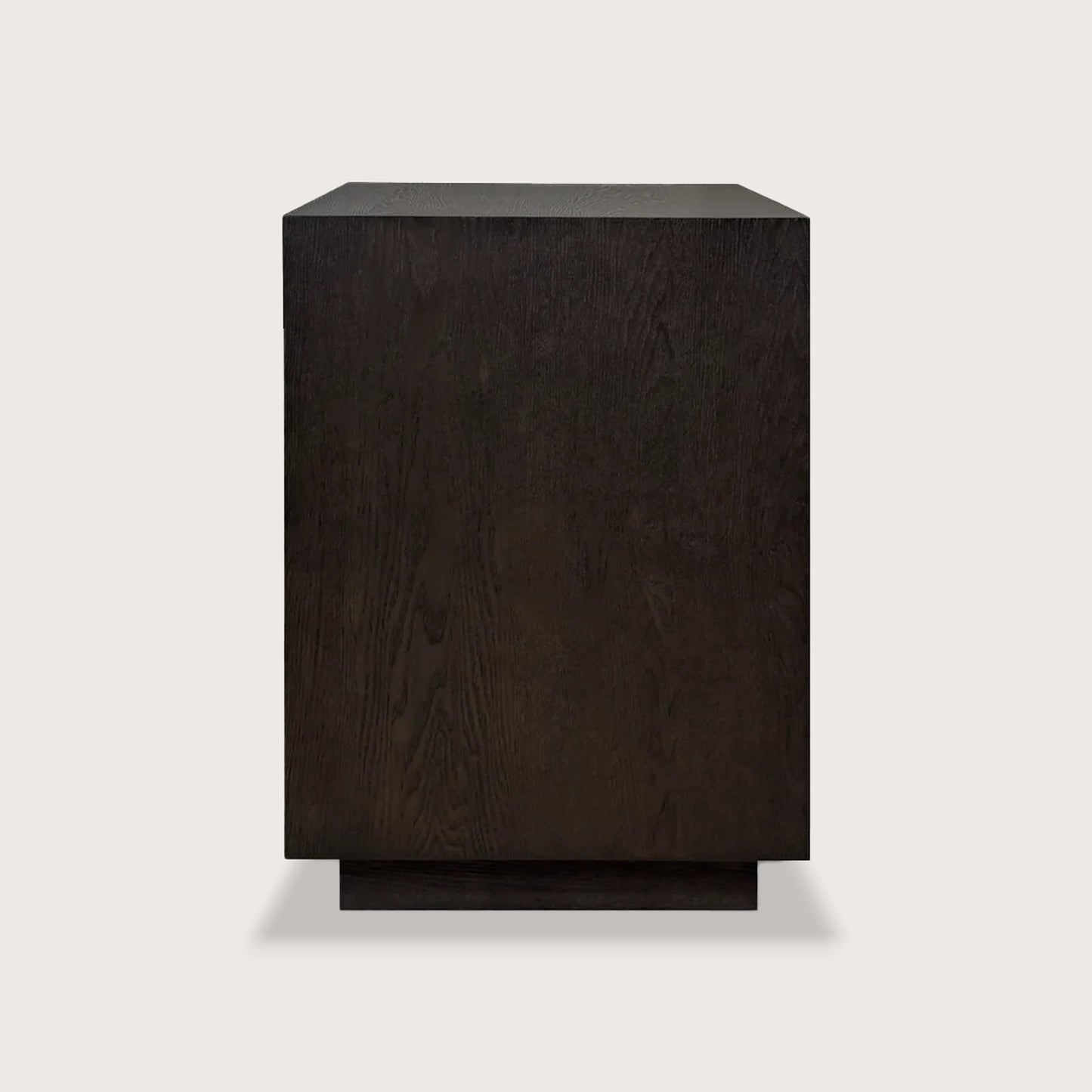 Wave Sculpted Timber Bedside Table - Brown Bedside Table Raffine