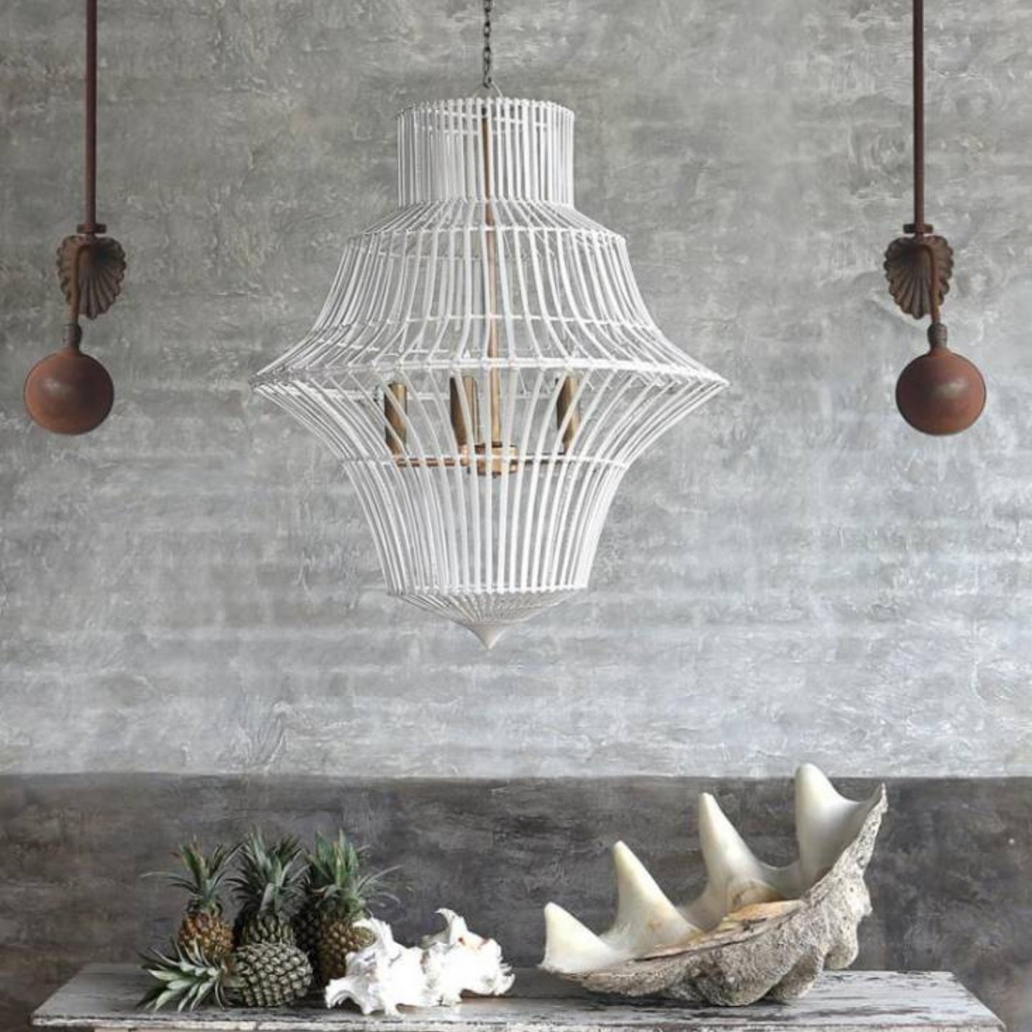 Nantucket Rattan Chandelier Chandelier Gypset Cargo