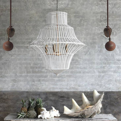 Nantucket Rattan Chandelier Chandelier Gypset Cargo