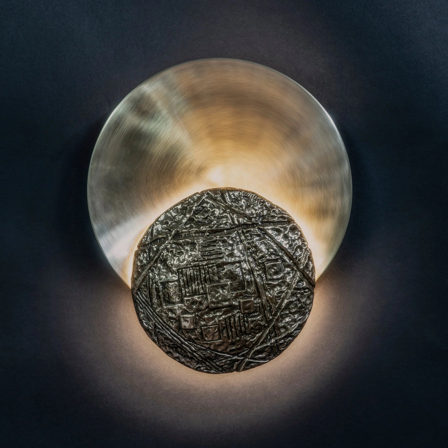 Esperia Gong Wall Light - Casted Brass Wall Light Bloomingdales Lighting