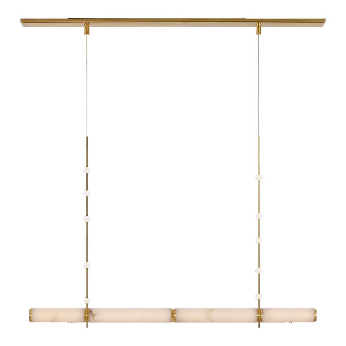 Anne-Marie Barton Marcell 56" Alabaster Linear Chandelier - Brass
