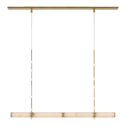 Anne-Marie Barton Marcell 56" Alabaster Linear Chandelier - Brass