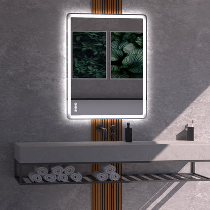Lume Frameless Rectangular LED Bathroom Mirror Mirror Lumixe 900 x 700mm Bluetooth