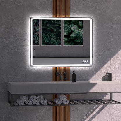 Lume Frameless Rectangular LED Bathroom Mirror Mirror Lumixe 1200 x 750mm Bluetooth
