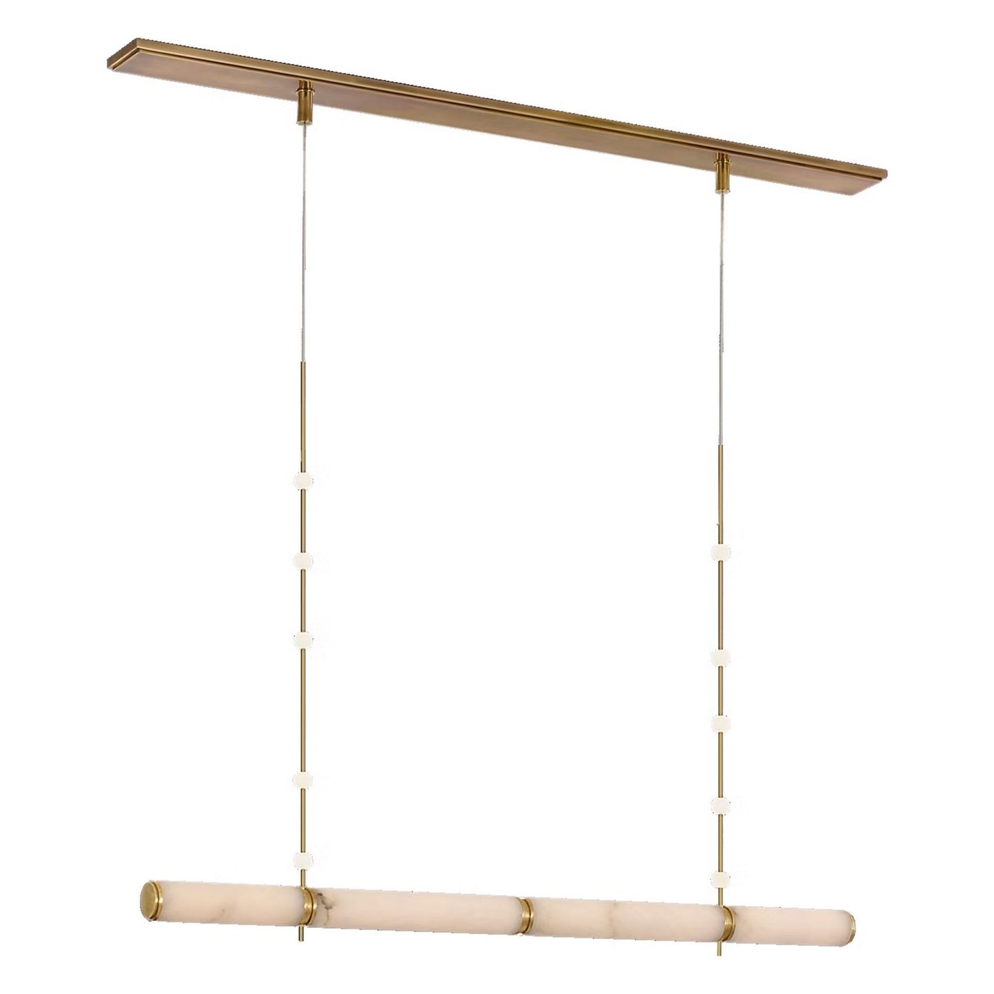 Anne-Marie Barton Marcell 56" Alabaster Linear Chandelier - Brass