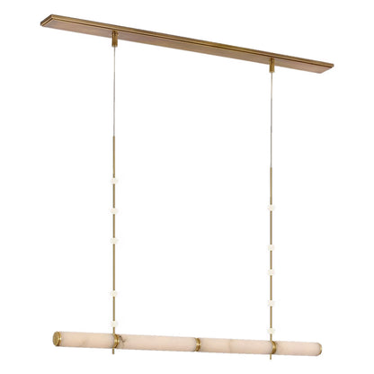 Anne-Marie Barton Marcell 56" Alabaster Linear Chandelier - Brass