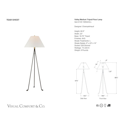 Champalimaud Valley Medium Tripod Floor Lamp - Aged Iron Floor Lamp Bloomingdales Lighting