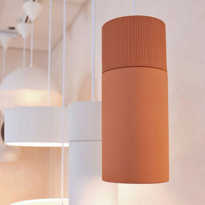 Terra Two Piece Handmade Clay Pendant Light Pendant Light Klaylife Dark Terracotta