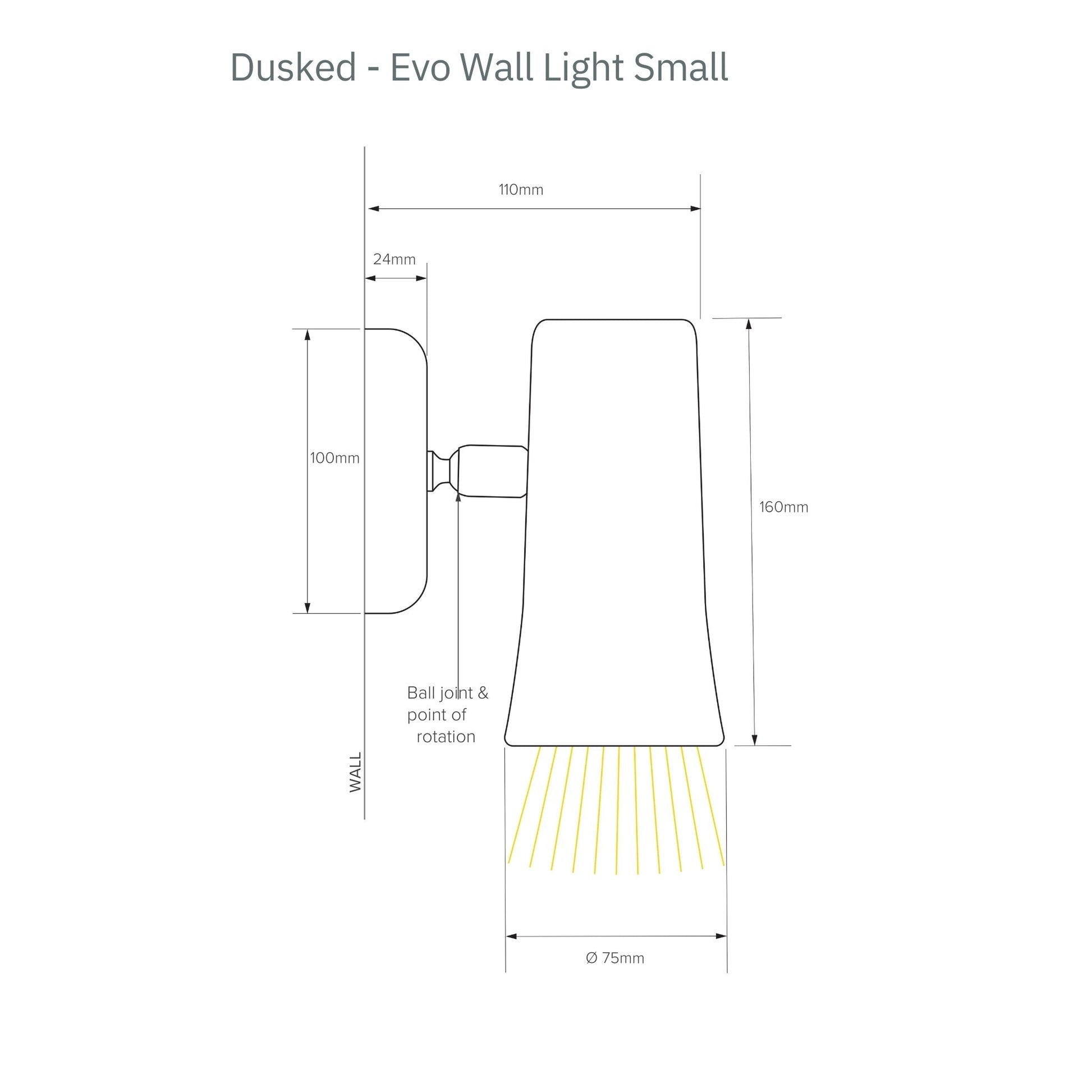 Dusked Evo Small Ceramic Wall Sconce Wall Light Studio Enti