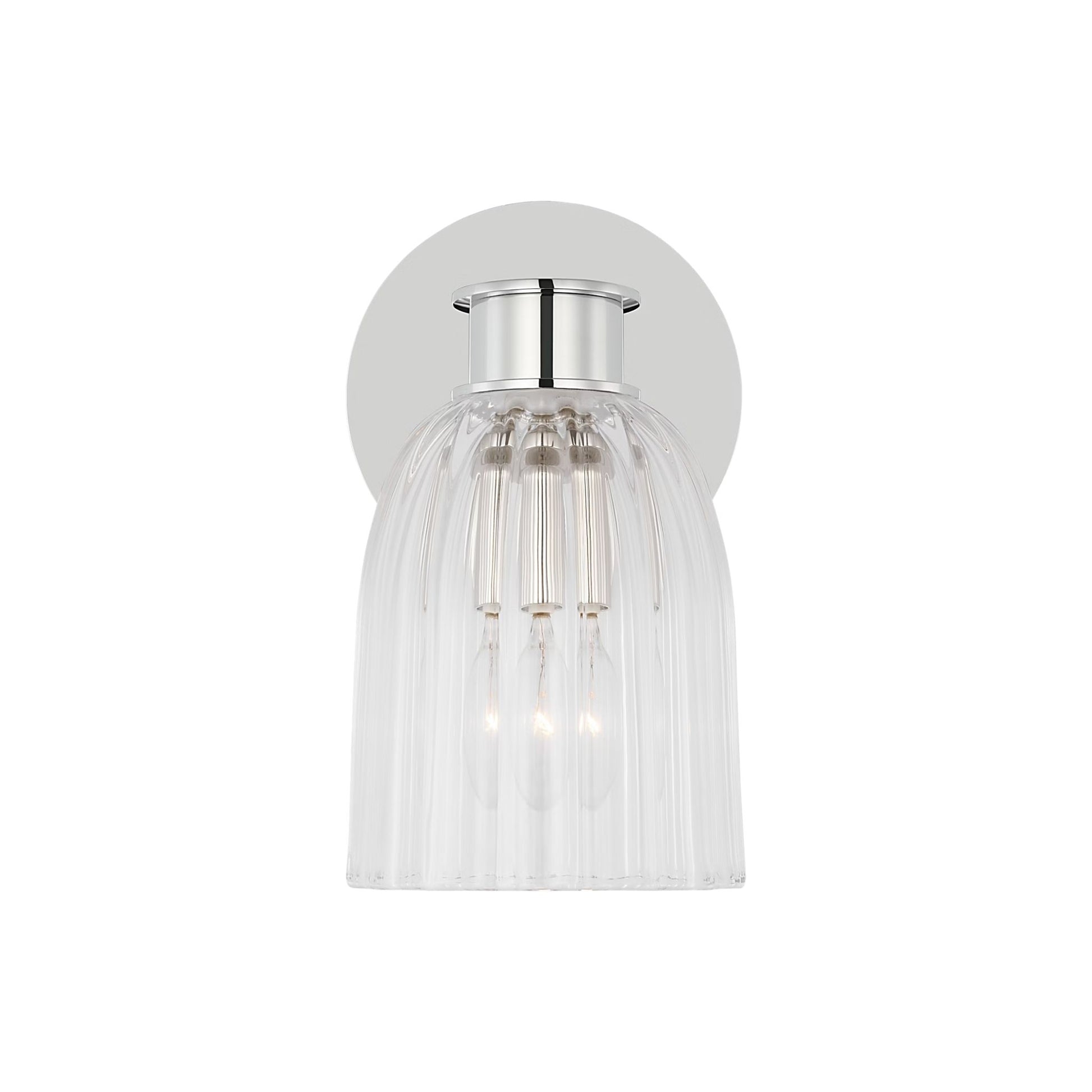 AERIN Asalea Single Glass Wall Sconce - Polished Nickel Wall Light Bloomingdales Lighting