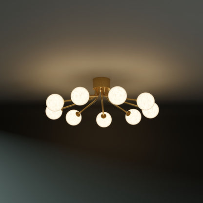 Orbit 9-Arm Glass Sphere Chandelier Chandelier ILANEL