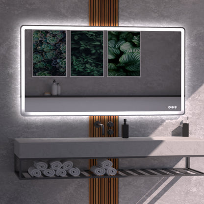 Lume Frameless Rectangular LED Bathroom Mirror Mirror Lumixe 1500 x 750mm Bluetooth