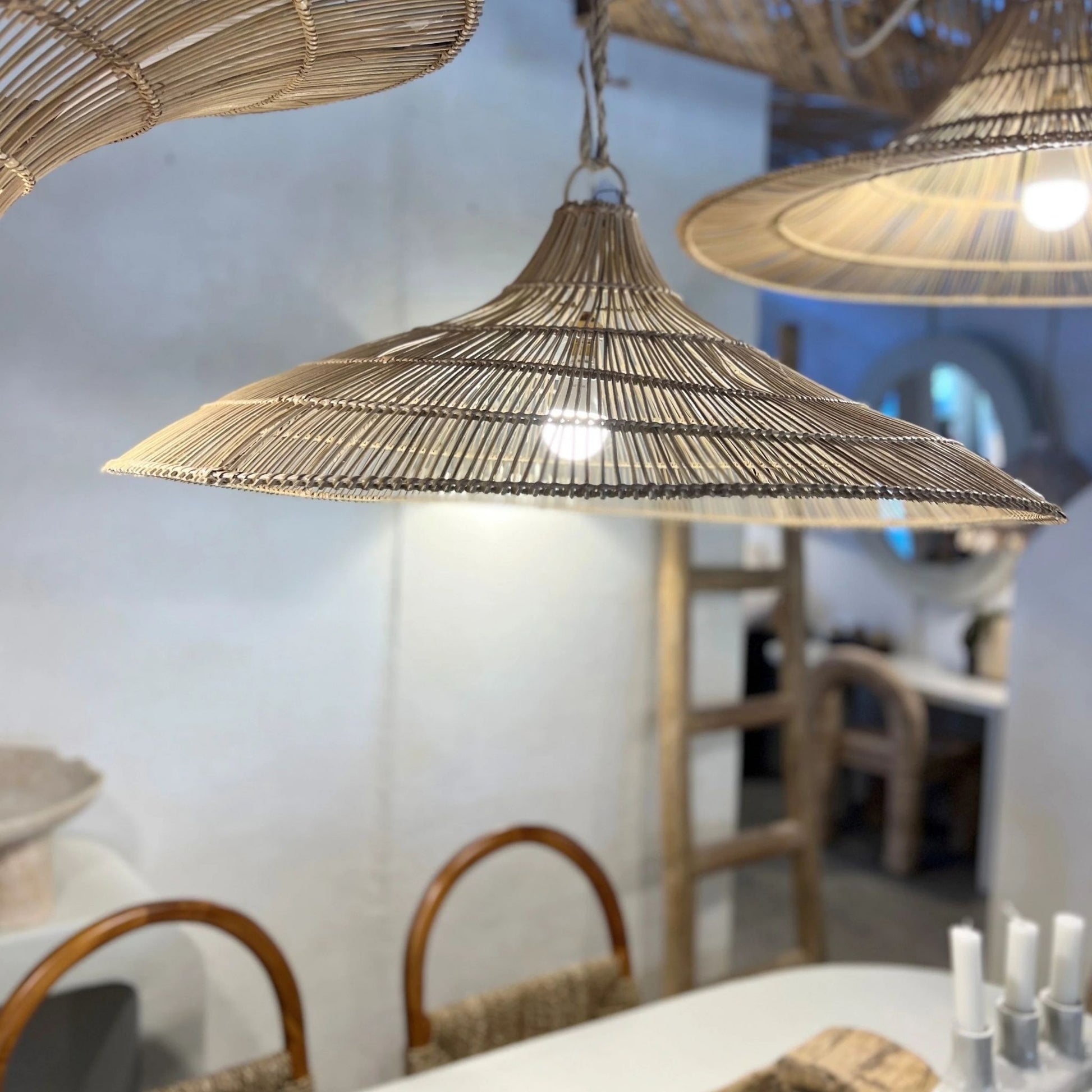 Kwani Rattan Pendant Light Pendant Light Bisque Interiors
