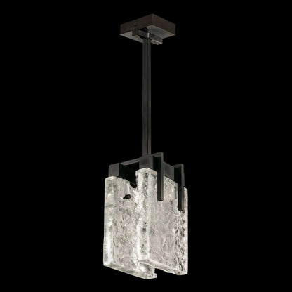 Fine Art HC Lighting Terra 7.75" Rectangular Glass Pendant Light Pendant Light Bloomingdales Lighting Black