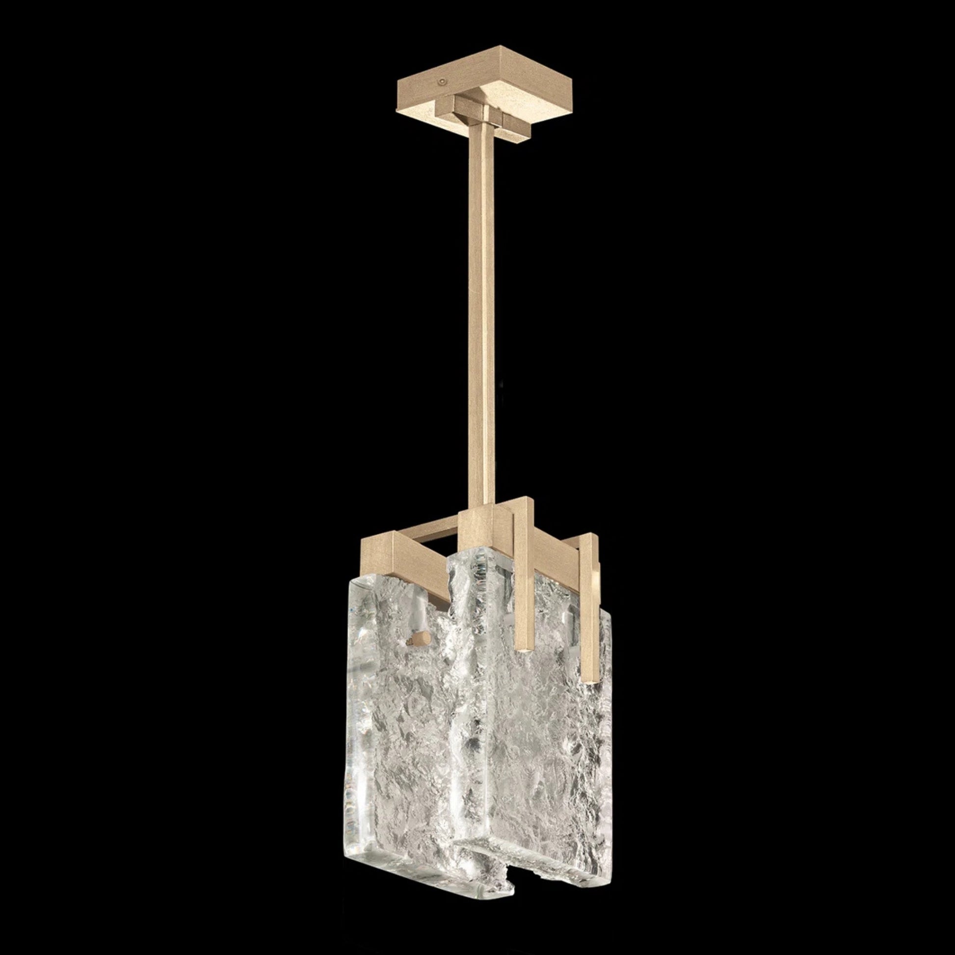 Fine Art HC Lighting Terra 7.75" Rectangular Glass Pendant Light Pendant Light Bloomingdales Lighting Gold