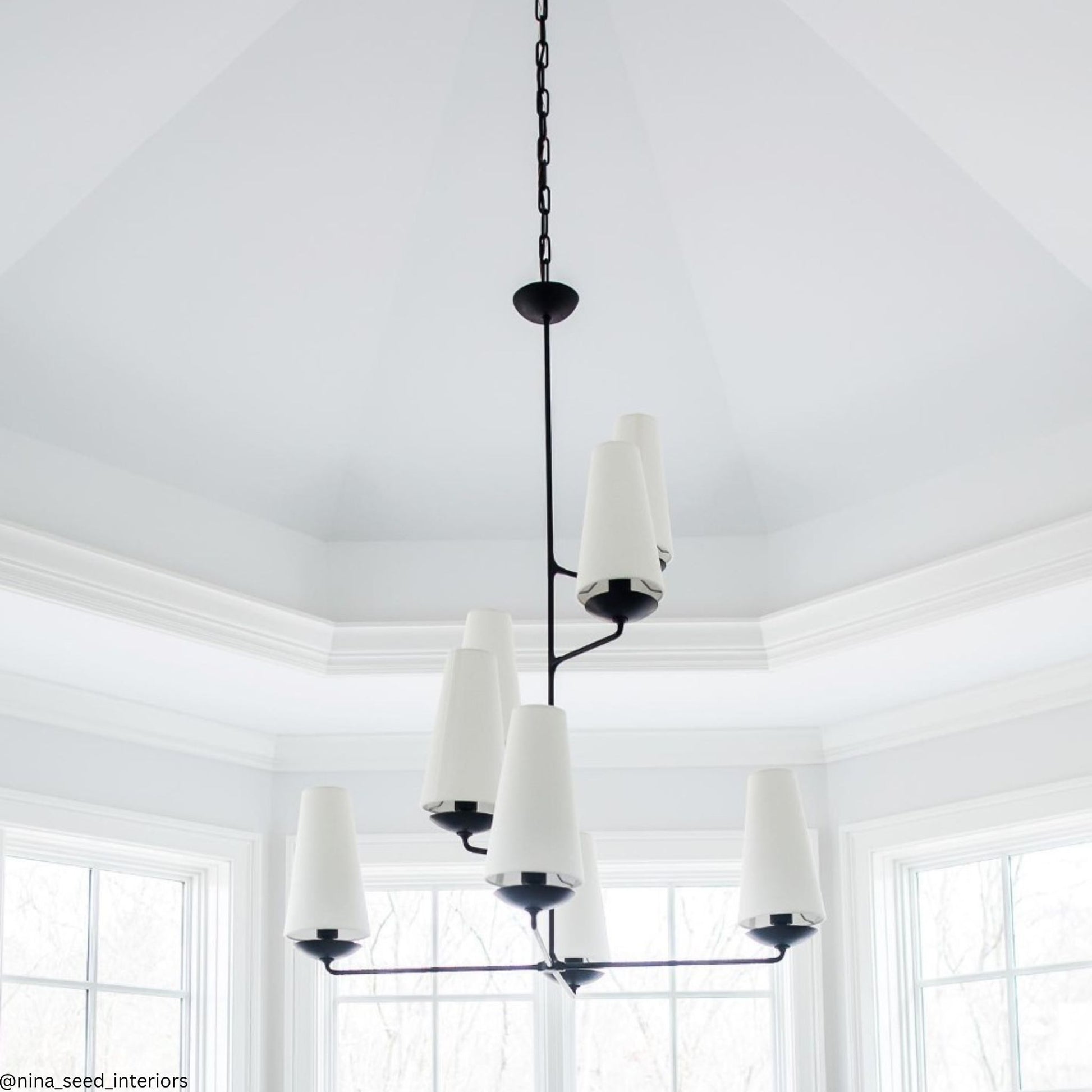 AERIN Fontaine Vertical Chandelier - Aged Iron Pendant Light Bloomingdales Lighting   