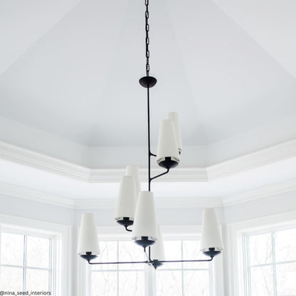 AERIN Fontaine Vertical Chandelier - Aged Iron Pendant Light Bloomingdales Lighting   
