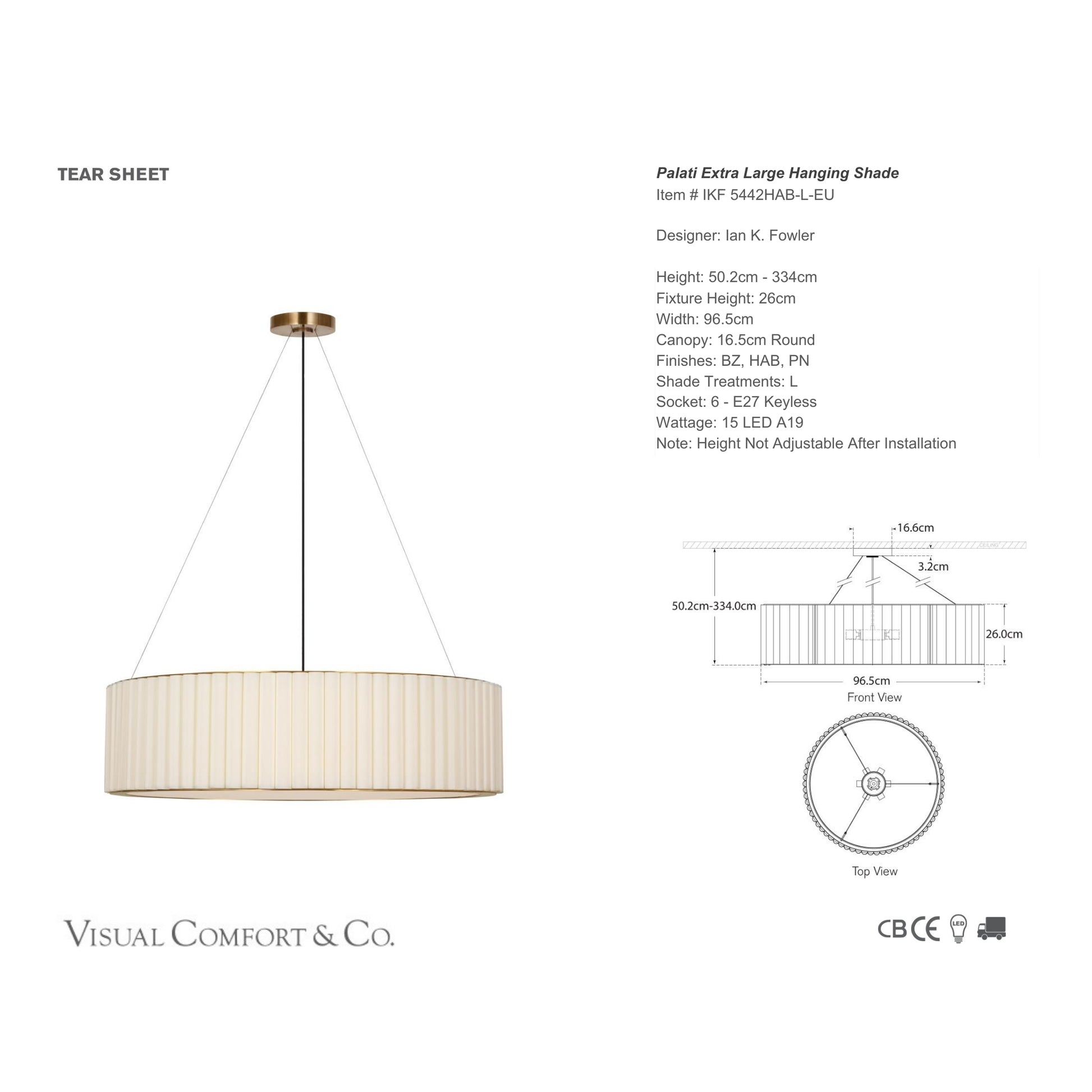 Ian K. Fowler Palati Extra Large Linen Hanging Shade Chandelier Bloomingdales Lighting