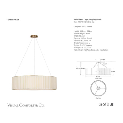 Ian K. Fowler Palati Extra Large Linen Hanging Shade Chandelier Bloomingdales Lighting