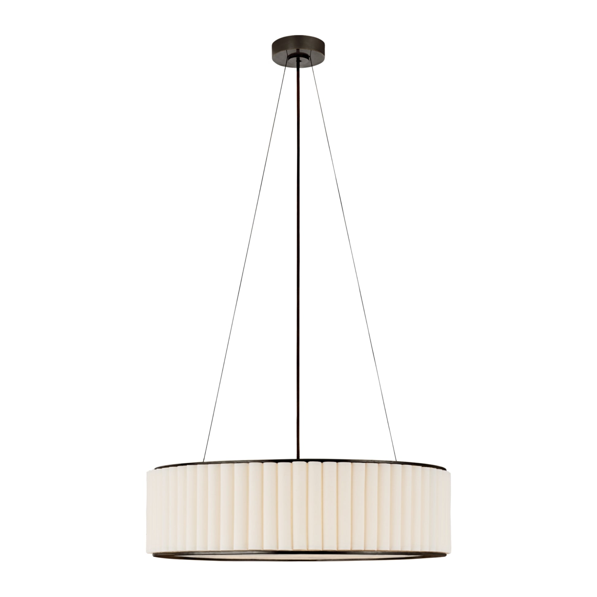 Ian K. Fowler Palati Extra Large Linen Hanging Shade Chandelier Bloomingdales Lighting Bronze Large