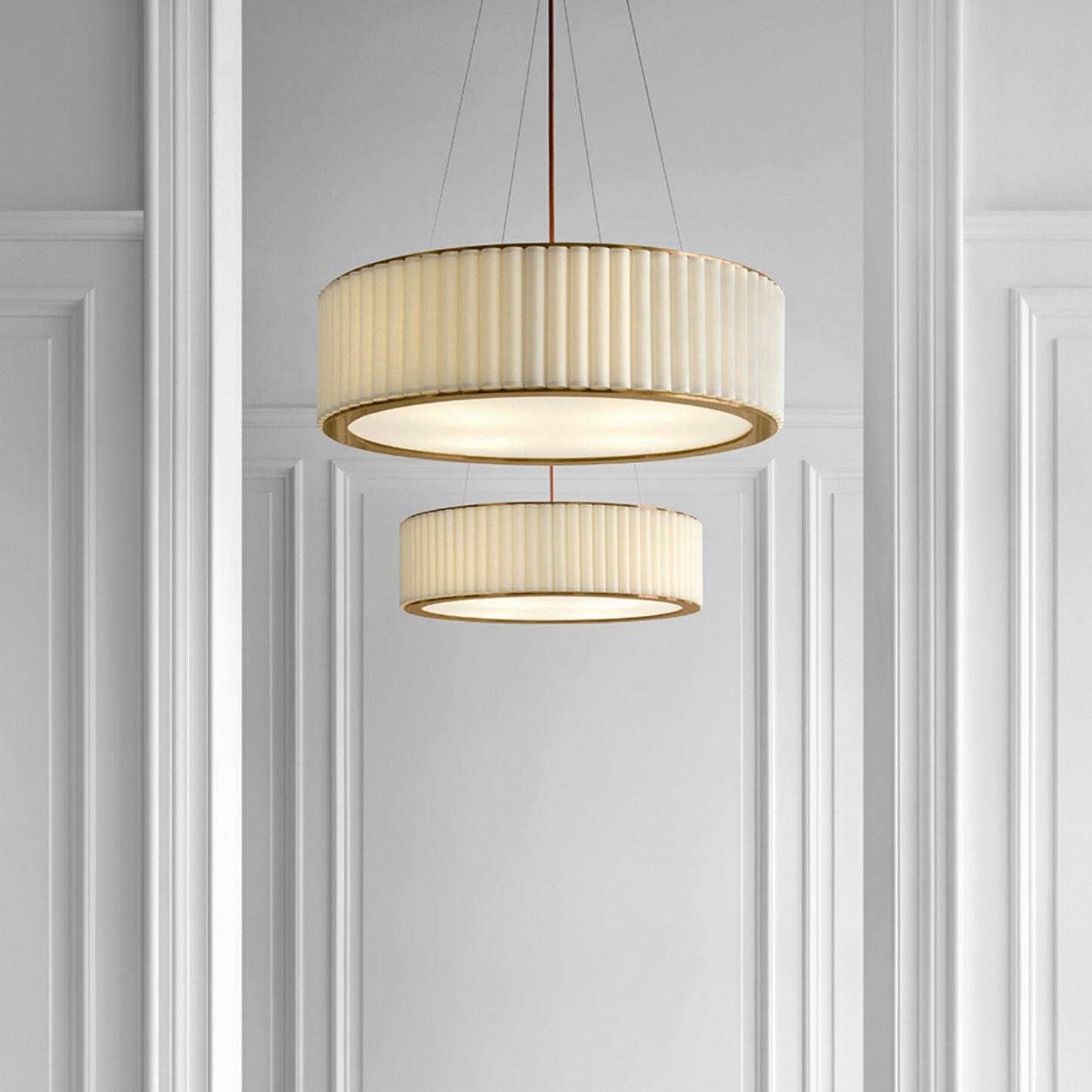 Ian K. Fowler Palati Large Linen Hanging Shade Chandelier Bloomingdales Lighting