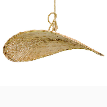 Marica Rattan Thin Wave Pendant Pendant Light Bisque Interiors Large