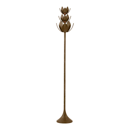 Julie Neill Alberto 70" Torchiere Leaf Floor Lamp Floor Lamp Bloomingdales Lighting Antique Bronze