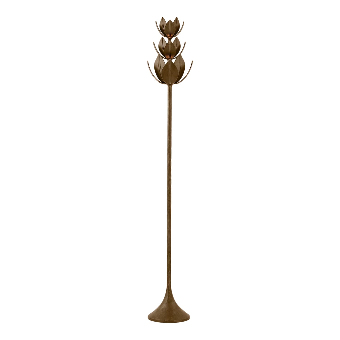 Julie Neill Alberto 70" Torchiere Leaf Floor Lamp Floor Lamp Bloomingdales Lighting Antique Bronze