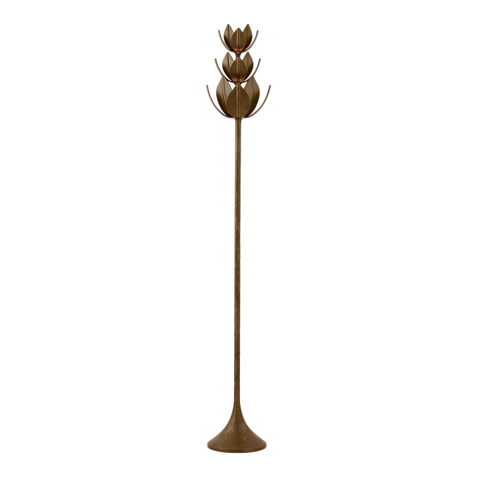 Julie Neill Alberto 70" Torchiere Leaf Floor Lamp Floor Lamp Bloomingdales Lighting Antique Bronze