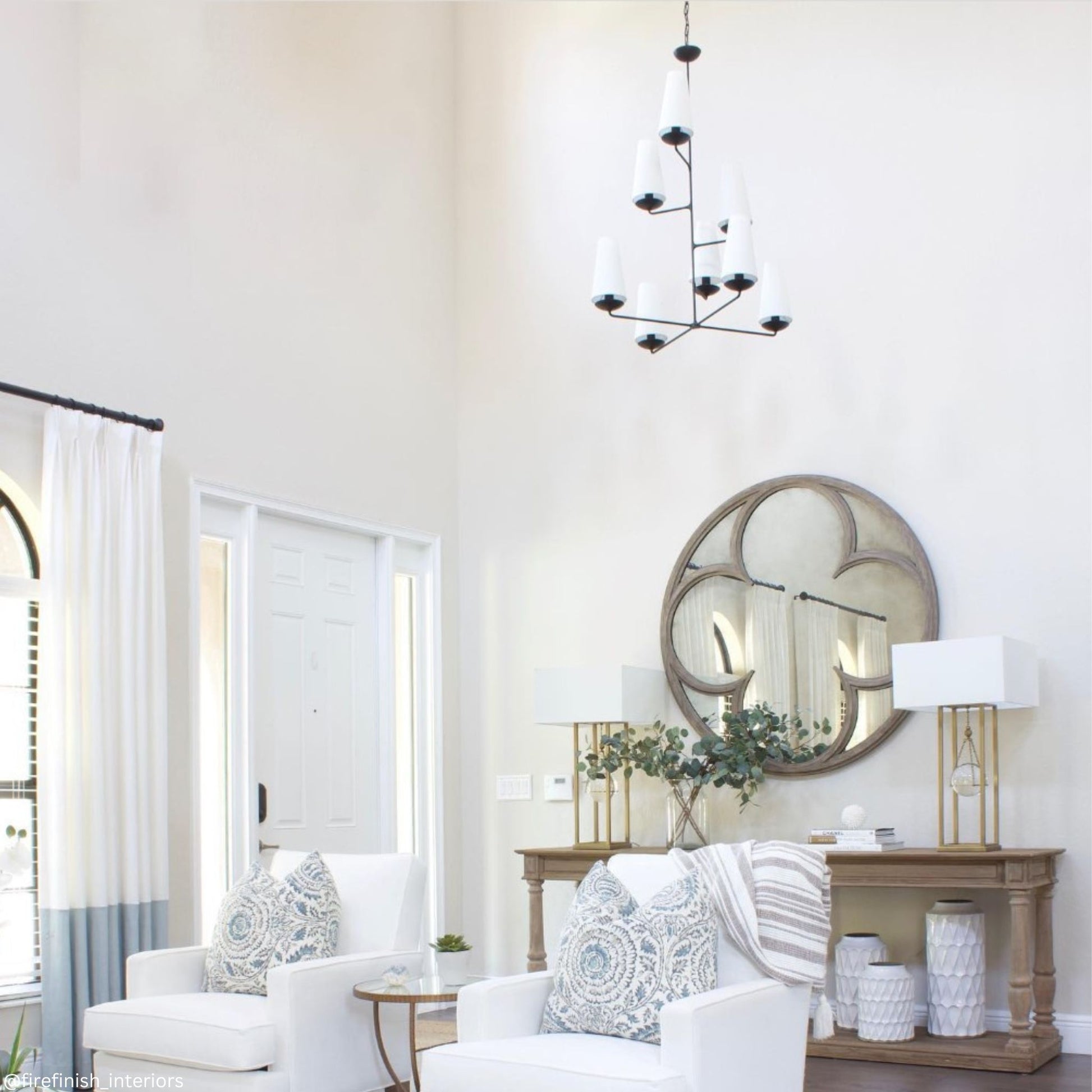 AERIN Fontaine Vertical Chandelier - Aged Iron Pendant Light Bloomingdales Lighting   