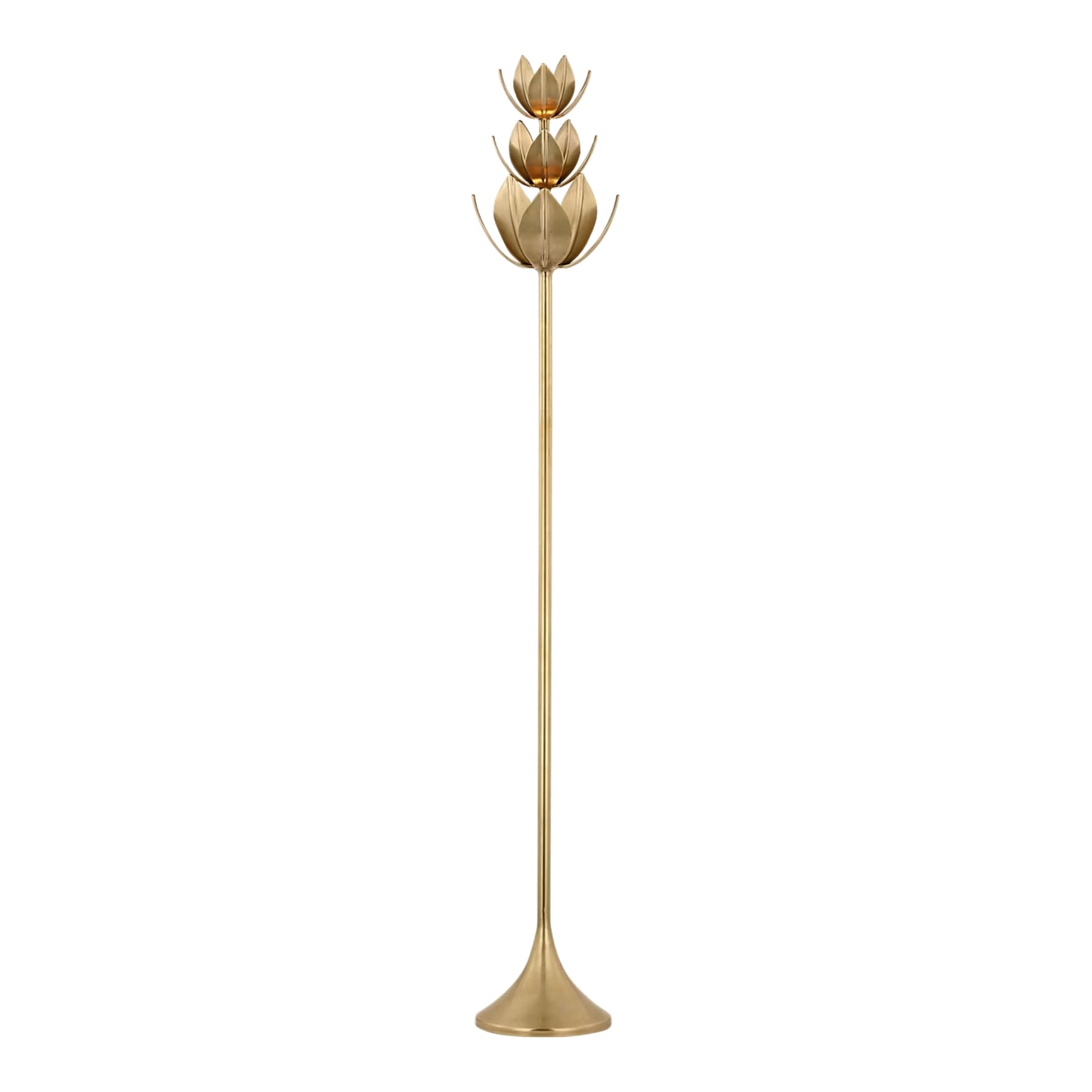 Julie Neill Alberto 70" Torchiere Leaf Floor Lamp Floor Lamp Bloomingdales Lighting Antique Gold