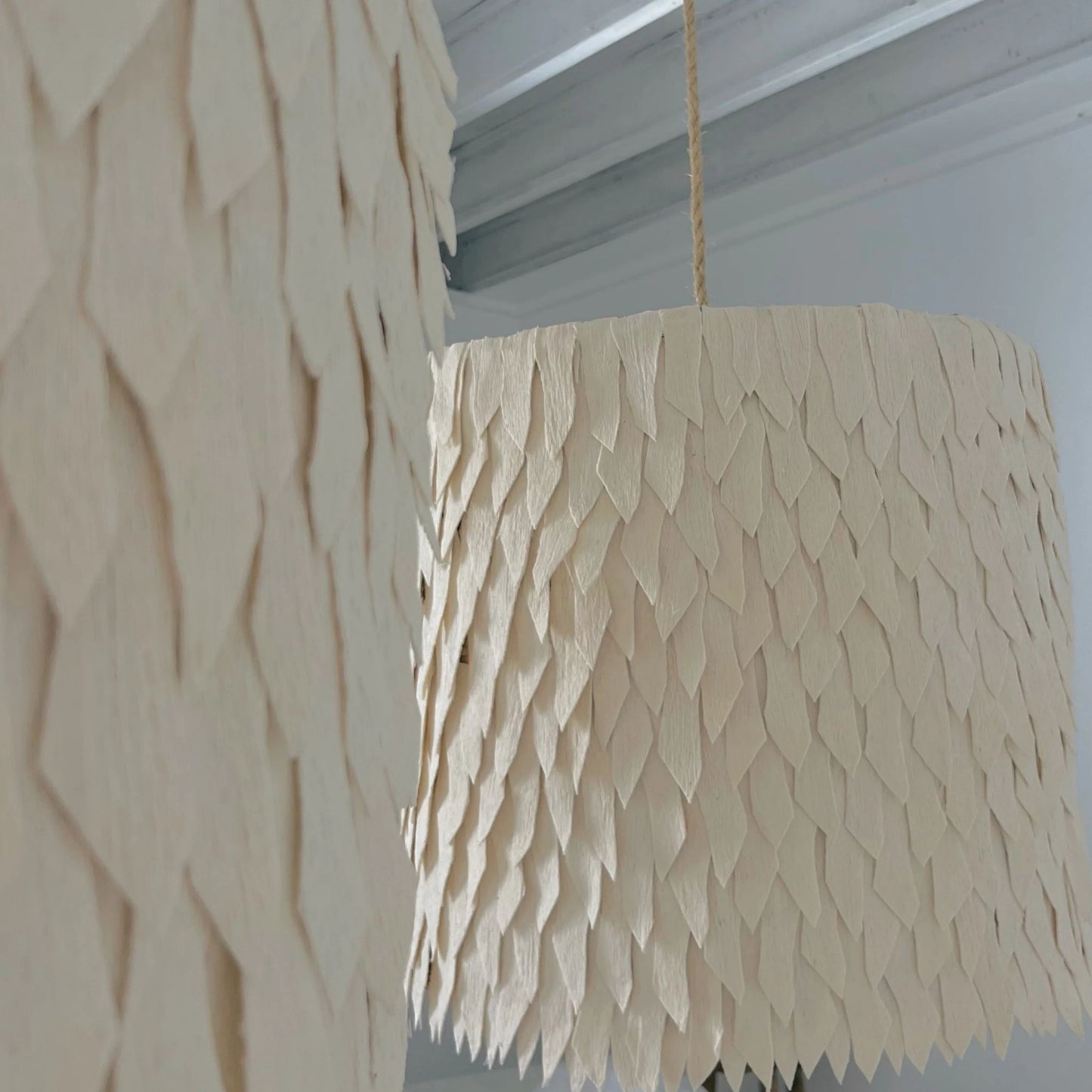 Nsombe Cotton Drum Kris Pendant Light Pendant Light Bisque Interiors
