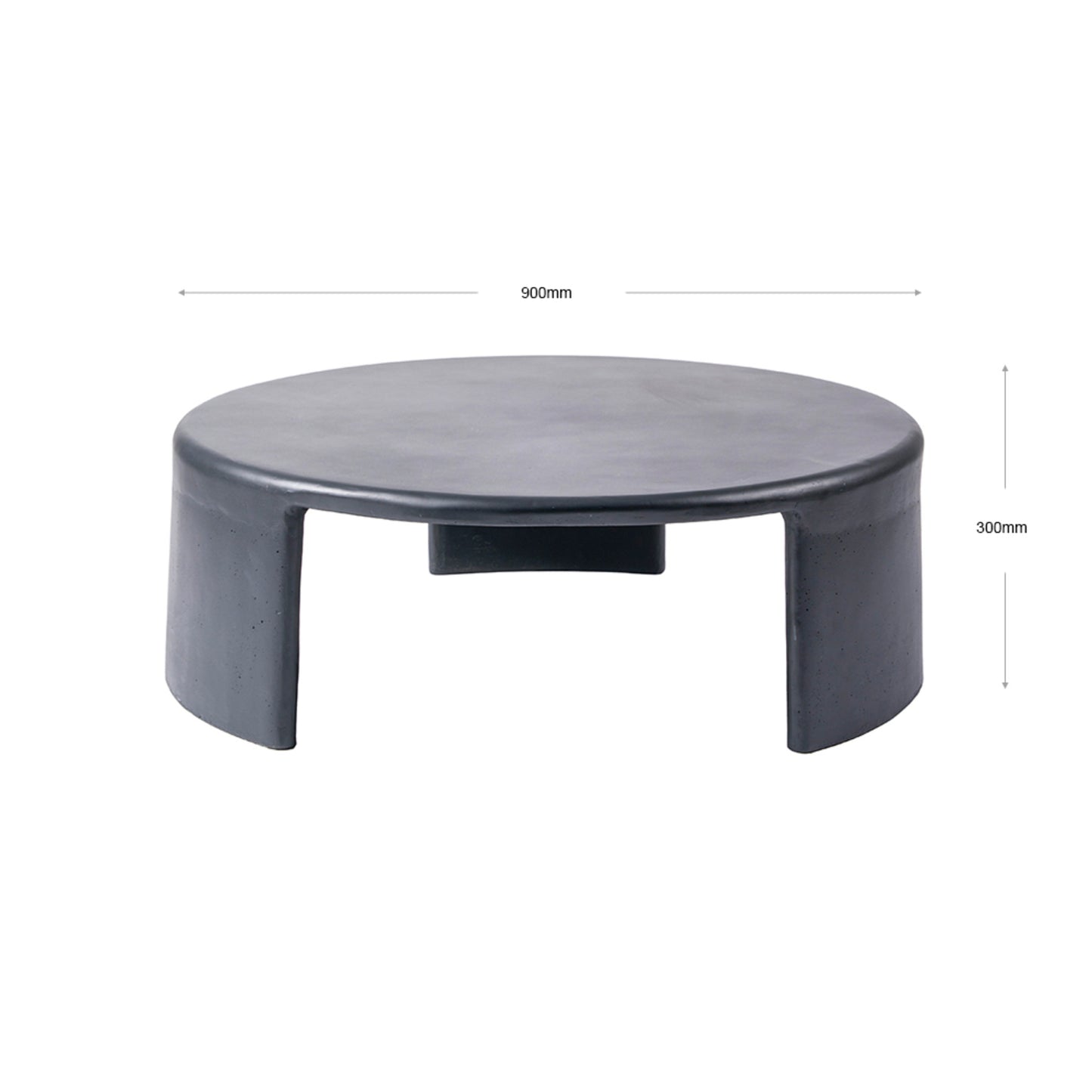 Meister Large Round Concrete Coffee Table - Black Coffee Table M+Co Living