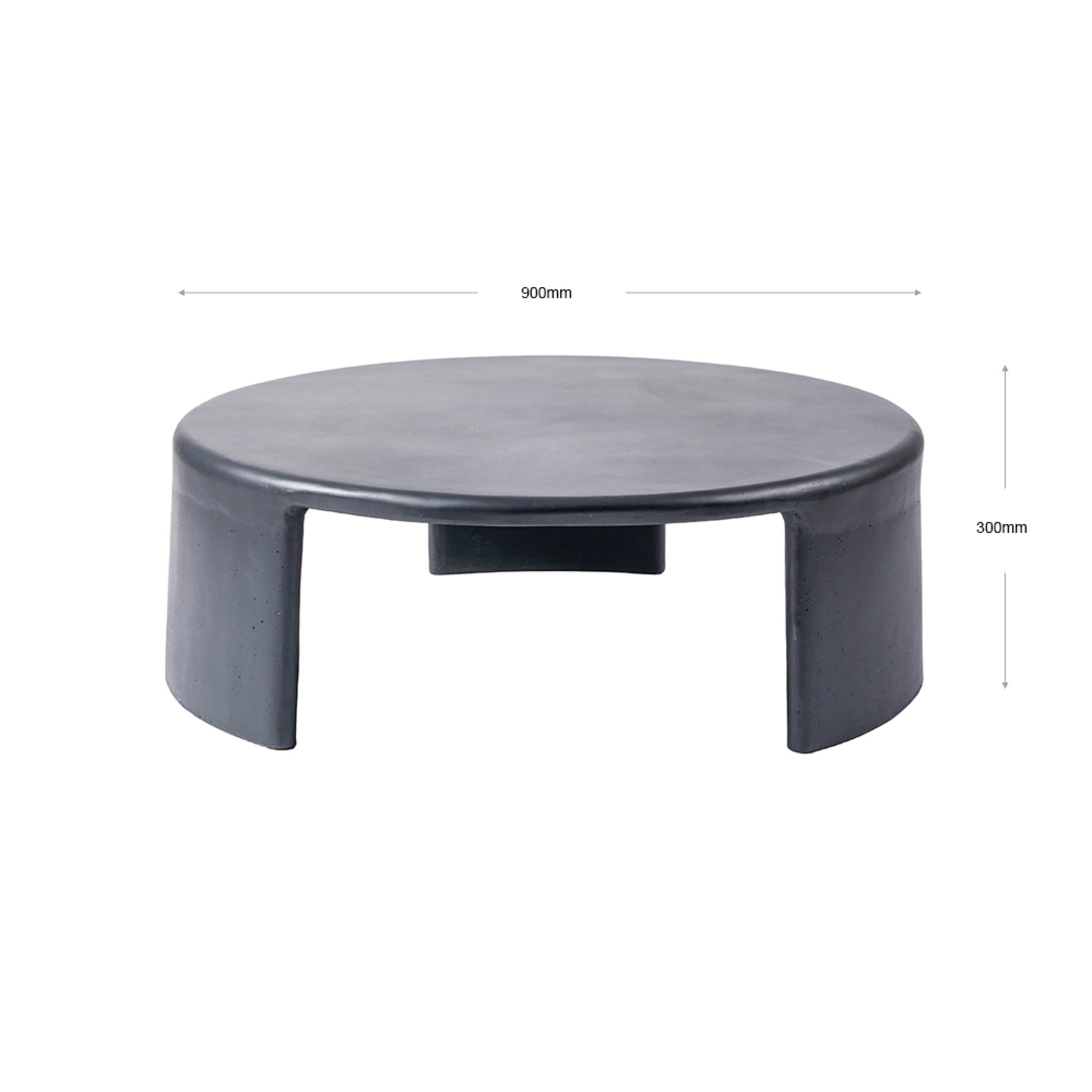 Meister Large Round Concrete Coffee Table - Black Coffee Table M+Co Living