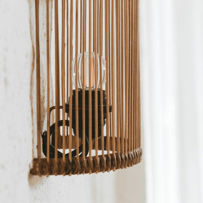 Tike Hau Natural Rattan Wall Sconce Wall Light Gypset Cargo