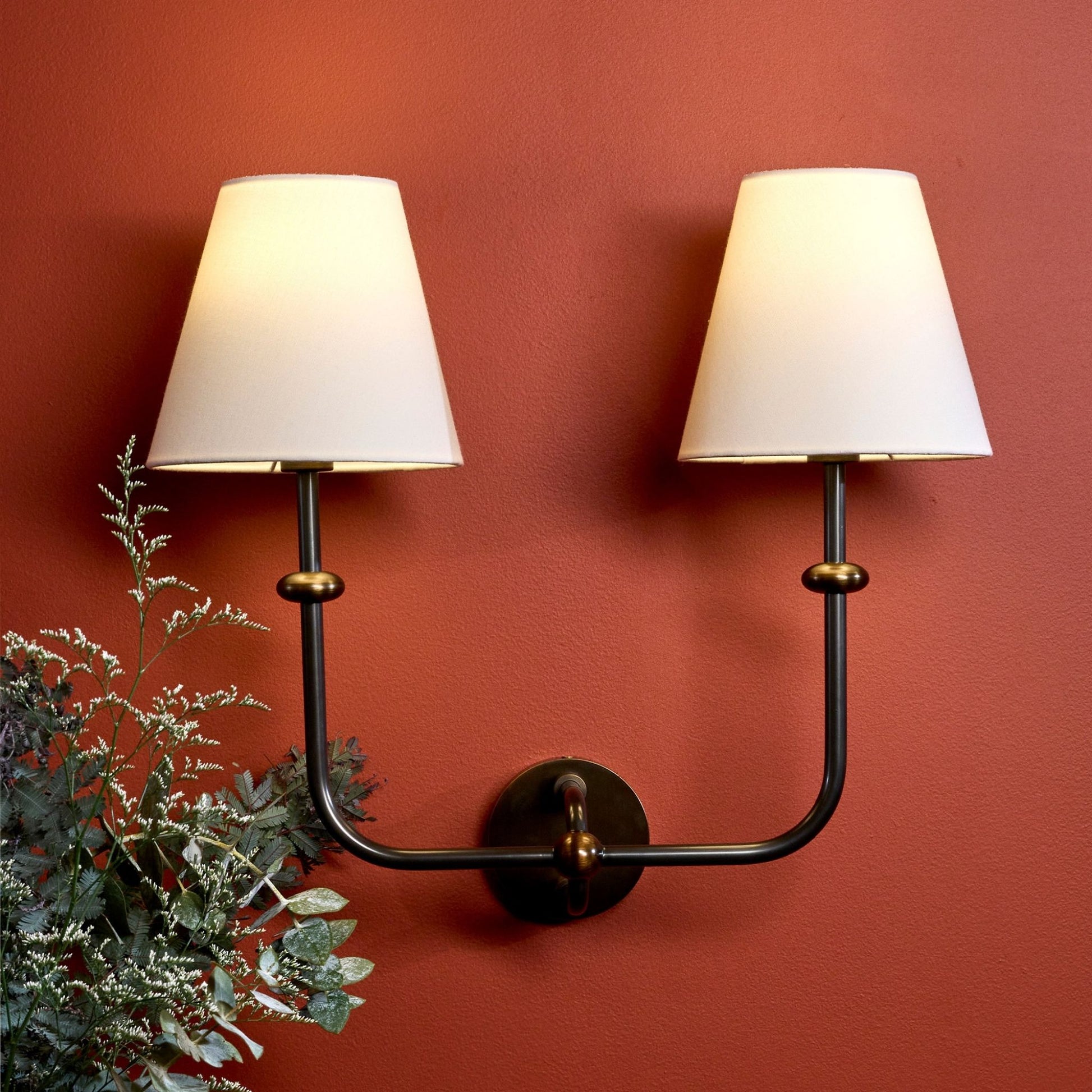 Terri Shannon Deux Double Wall Sconce - Bronze & Aged Brass Wall Light Bloomingdales Lighting