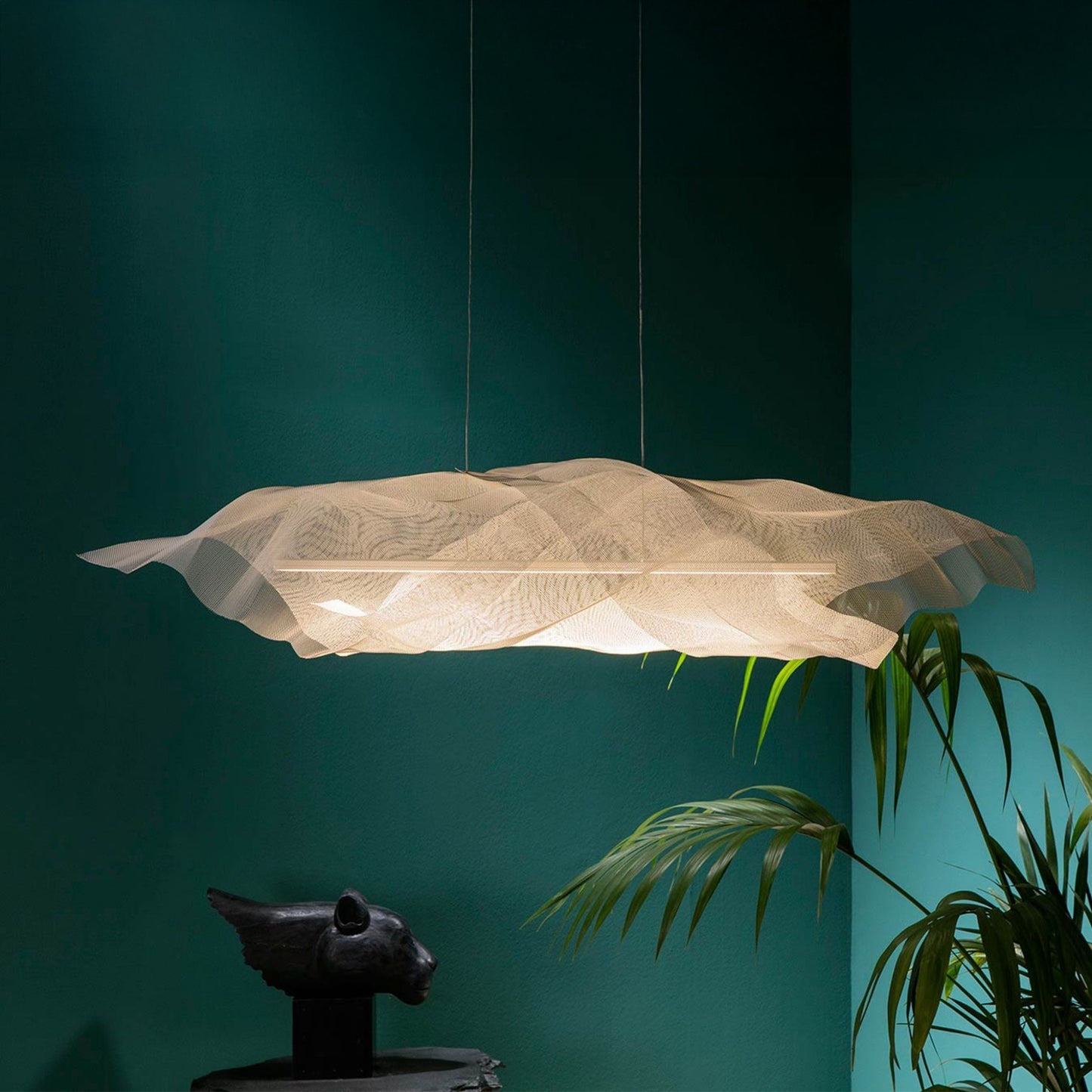 Juan Orts Aura Steel Mesh Pendant Light - Hand Painted Gold